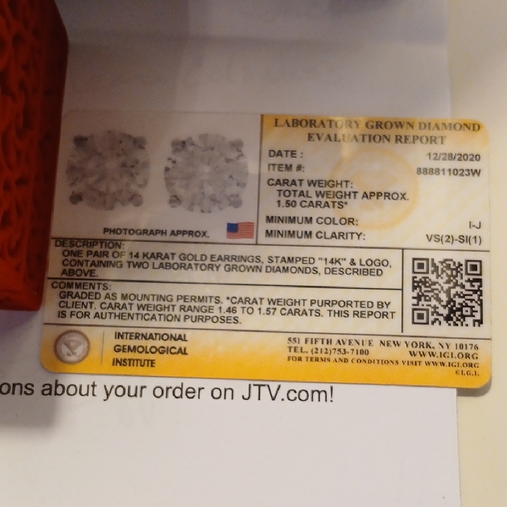 Authentic Lab Grown Diamond Studs - Picture 2 of 6